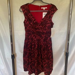 Black and red lace dress